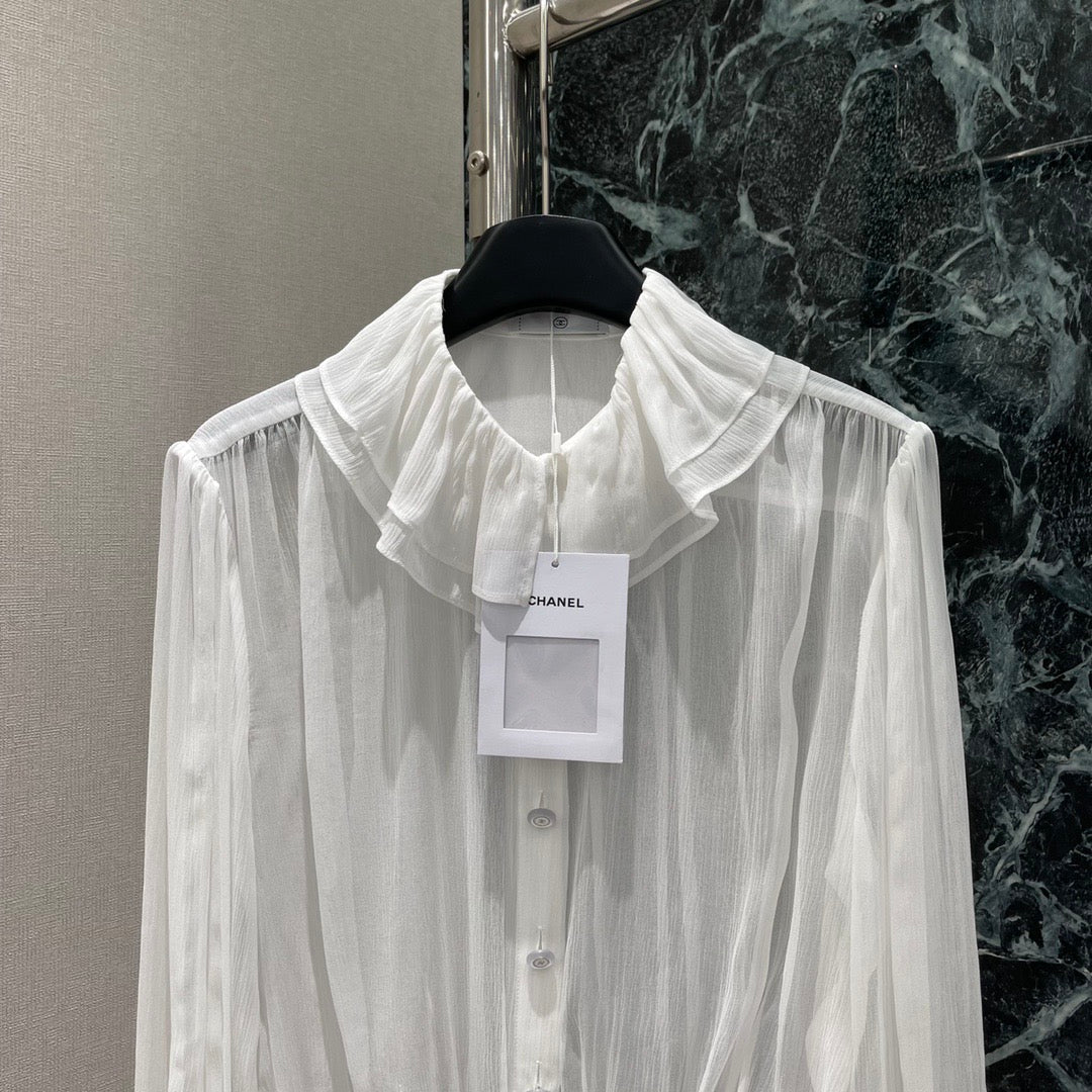 CC READY-TO-WEAR – WHITE SHEER ORGANZA BLO