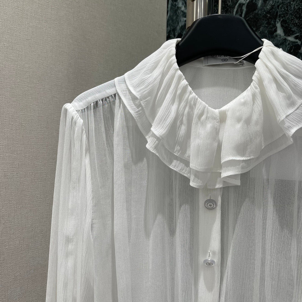CC READY-TO-WEAR – WHITE SHEER ORGANZA BLO