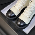 ANKLE BOOTS IN WHITE MIX BLACK CALFSKIN 936574