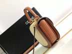 MINI BESACE CLEA 15 IN BROWN TEXTILE AND CALFSKIN