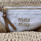 CROCHET TOTE BAG 23 IN NATURAL WOVEN RAFFIA