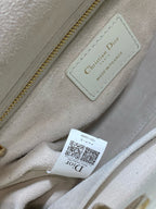 LADY BAG 24 IN WHITE CALFSKIN GOLD HARDWARE