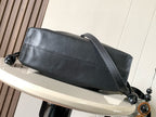 LOE MEDIUM 30 FLAMENCO KNOT IN BLACK LAMBSKIN GLOGO