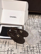 SLINGBACK LOAFER IN BROWN SUEDE AND SHEARLING
