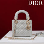 CD Mini Lady 17 Light Grey Lambskin