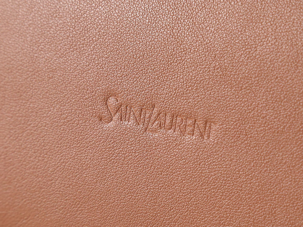 YSL Y BUCKET BAG 30 IN BROWN CALFSKIN