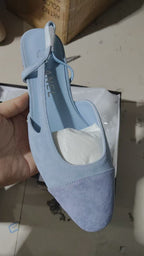 CC SLINGBACK IN BABY BLUE SUEDE