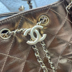 CC 25C Hobo Bags 30cm Bronze Metalic Grained Calfskin