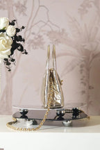 CC COCO HANDLE BAG 19 IN METALLIC GOLD QUILTED CALFSKIN