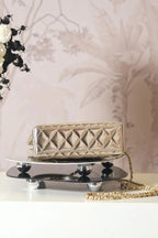 CC COCO HANDLE BAG 19 IN METALLIC GOLD QUILTED CALFSKIN