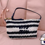 Miumiu Crochet Pouch Blue White Cotton