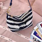 Miumiu Crochet Pouch Blue White Cotton
