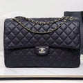 Chanel 40cm Bag Black Silver Lambskin