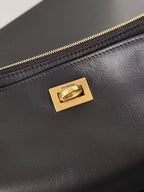 RODEO SHOULDER BAG 22 IN BLACK CALFSKIN GOLD HARDWARE