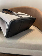HM GARDEN PARTY 36 WHITE BLACK CANVAS CALFSKIN
