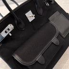 HM Birkin Cargo 35cm Black Sesame Swift and Canvas Silver Hardware