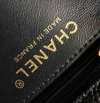 MINI RECTANGLE FLAP BAG 20CM BLACK CAVIAR GOLD HARDWARE