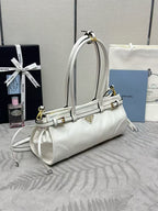 Prada Bonnie Medium Handbag 32cm White Calfskin