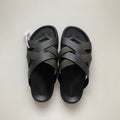 HM SLIDES IN BLACK AND DARK GREEN FABRIC