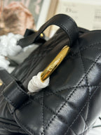CD Caro Medium Size Backpack Black Sheepskin 23 x 26.7 x 12.5 cm