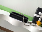 CC FLAP BAG 19 IN BLACK CALFSKIN GOLD HARDWARE