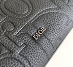CLUTCH 27 BAG IN BLACK CALFSKIN EMBOSSED LOGO