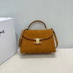 Nino Teen Medium 25 Bag In Camel Brown Suede Calfskin