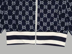 GUCCI ZIP-UP KNITTED JACKET IN NAVY BLUE