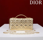 CD BAG 21 IN GOLD CALFSKIN WITH GOLD HARDWARE