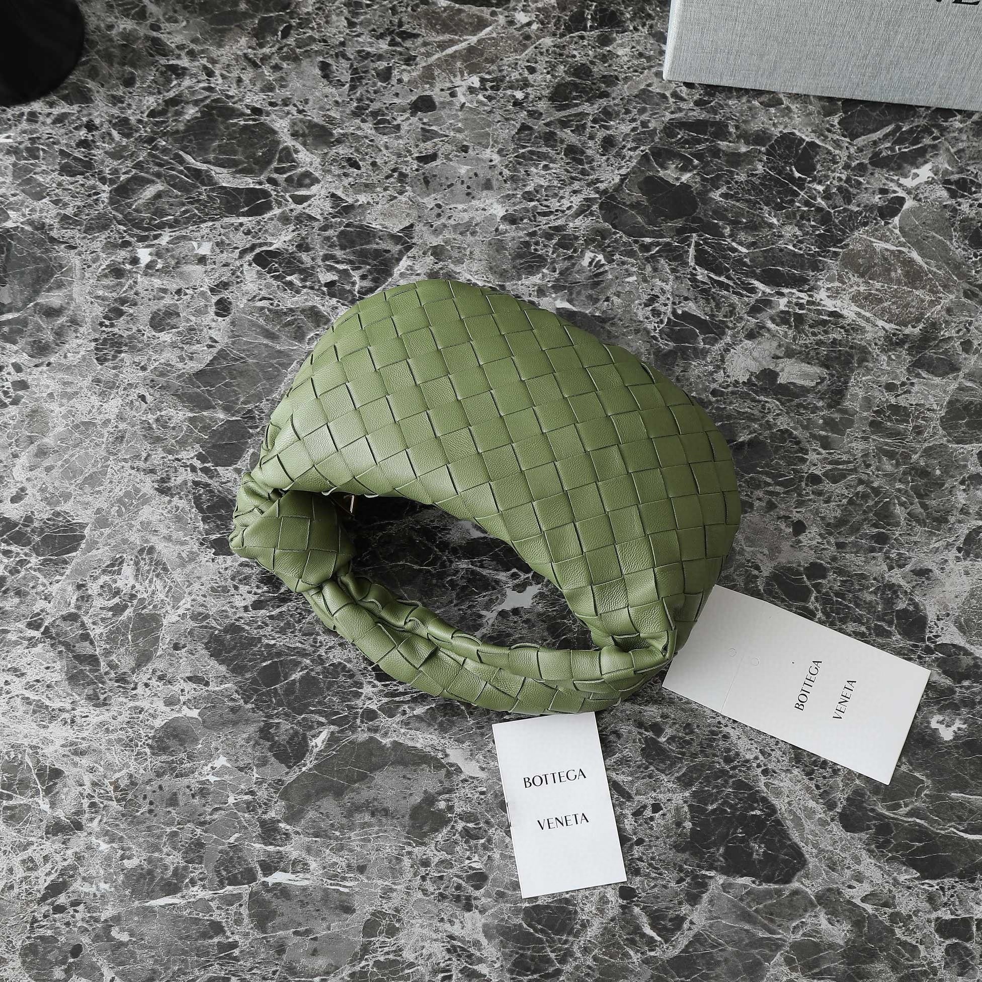 BV MINI JODIE 28CM MATCHA GREEN LAMBSKIN LEATHER