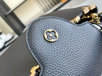 LV Capucines Handbag 27cm Black Gold Cowhide