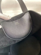 HERMES 25S IN THE LOOP 23 IN BLACK CALFSKIN SILVER HARDWARE TP3