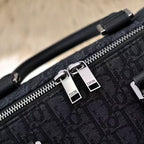 Weekender 40 Dior Oblique Jacquard Black Grained Calfskin Frabic