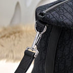 Weekender 40 Dior Oblique Jacquard Black Grained Calfskin Frabic