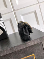 Chanel Bag 12.5cm Black Gold Lambskin