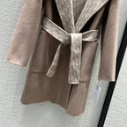 DIOR HOODED COAT IN DARK BEIGE WOOL