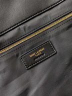 YSL ICARE GOLDEN DRAGON TOTE BAG LARGE BLACK SHEEPSKIN