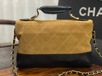CC SHOULDER BAG 29 IN BLACK AND BROWN SUEDE AND CALFSKIN
