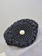YSL SHOULDER BAG 33 IN BLACK WOVEN RAFFIA