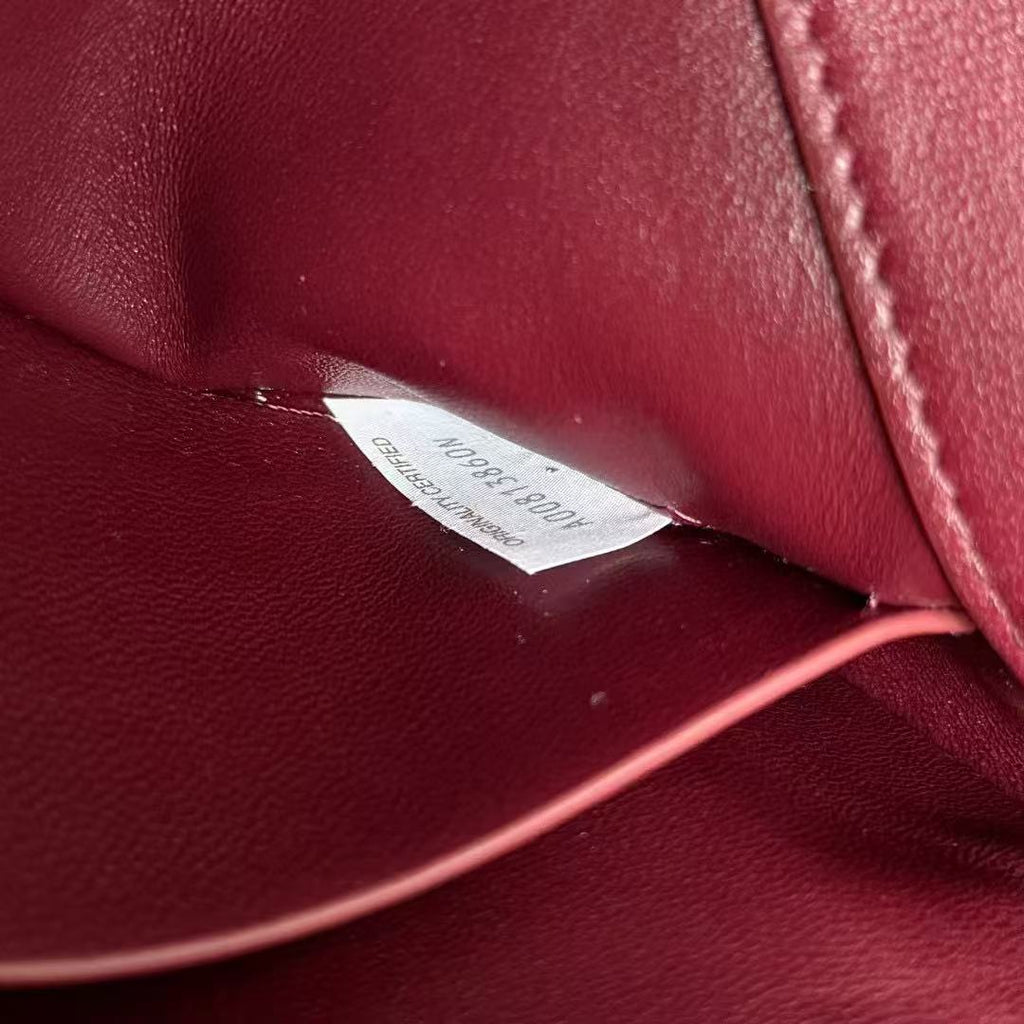 BV Knot Lock Bag 25cm Burgundy Gold Lambskin
