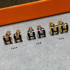 Pop H Black Stud Earring