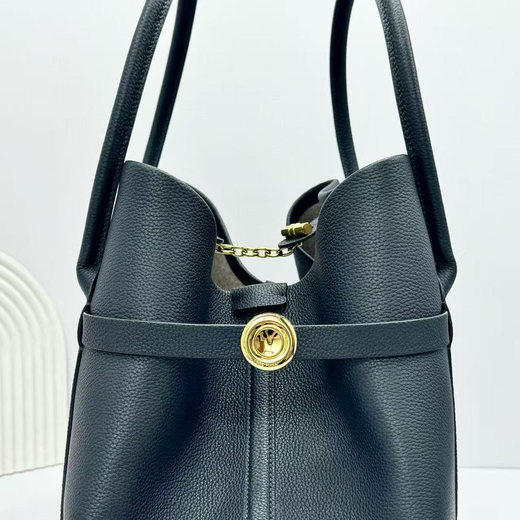 Loro Piana Ghiera Tote 40cm Bag Black Calfskin
