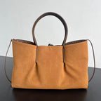 BV Reversible Tote Bag 43cm Intreccio Nocciola Amber Calfskin Suede