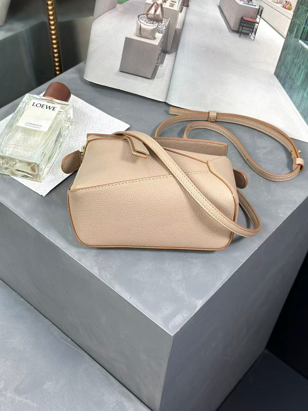 LOE MINI 18 PUZZLE BAG IN SANDY CALFSKIN GHW