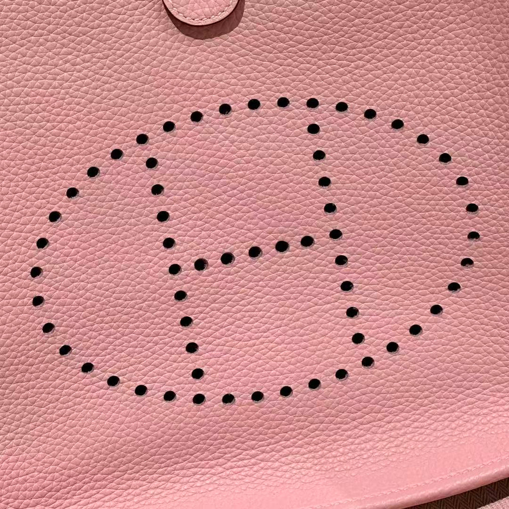 HM Evelyne 23cm Pink Togo Silver Hardware