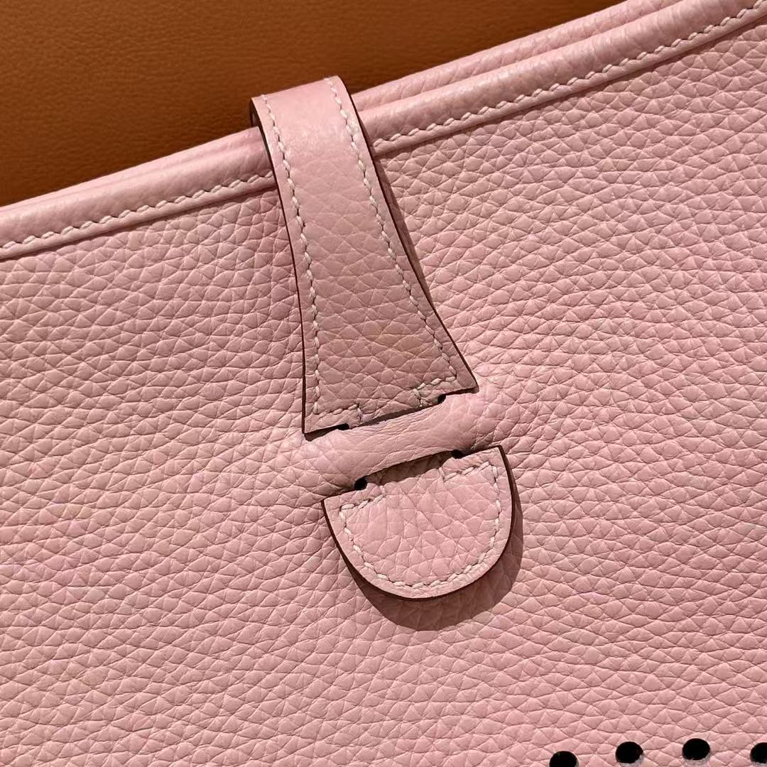 HM Evelyne 23cm Pink Togo Silver Hardware