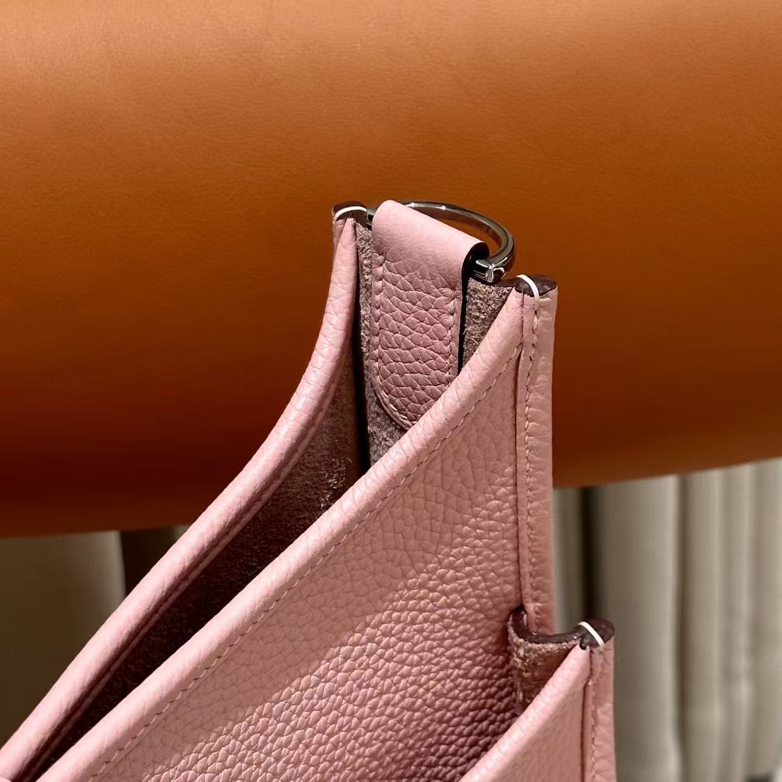 HM Evelyne 23cm Pink Togo Silver Hardware