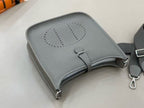 HM Evelyne 23cm Grey Togo Silver Hardware