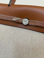 HERBAG MESSENGER 39 BAG IN BROWN CANVAS WAXED LEATHER