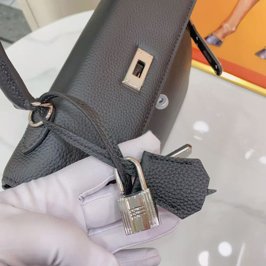 hm kelly 32cm black togo leather silver hardware